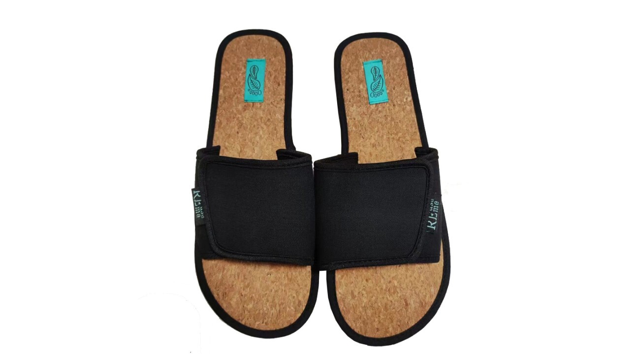 ReUseMe slippers with cork sole and Velcro