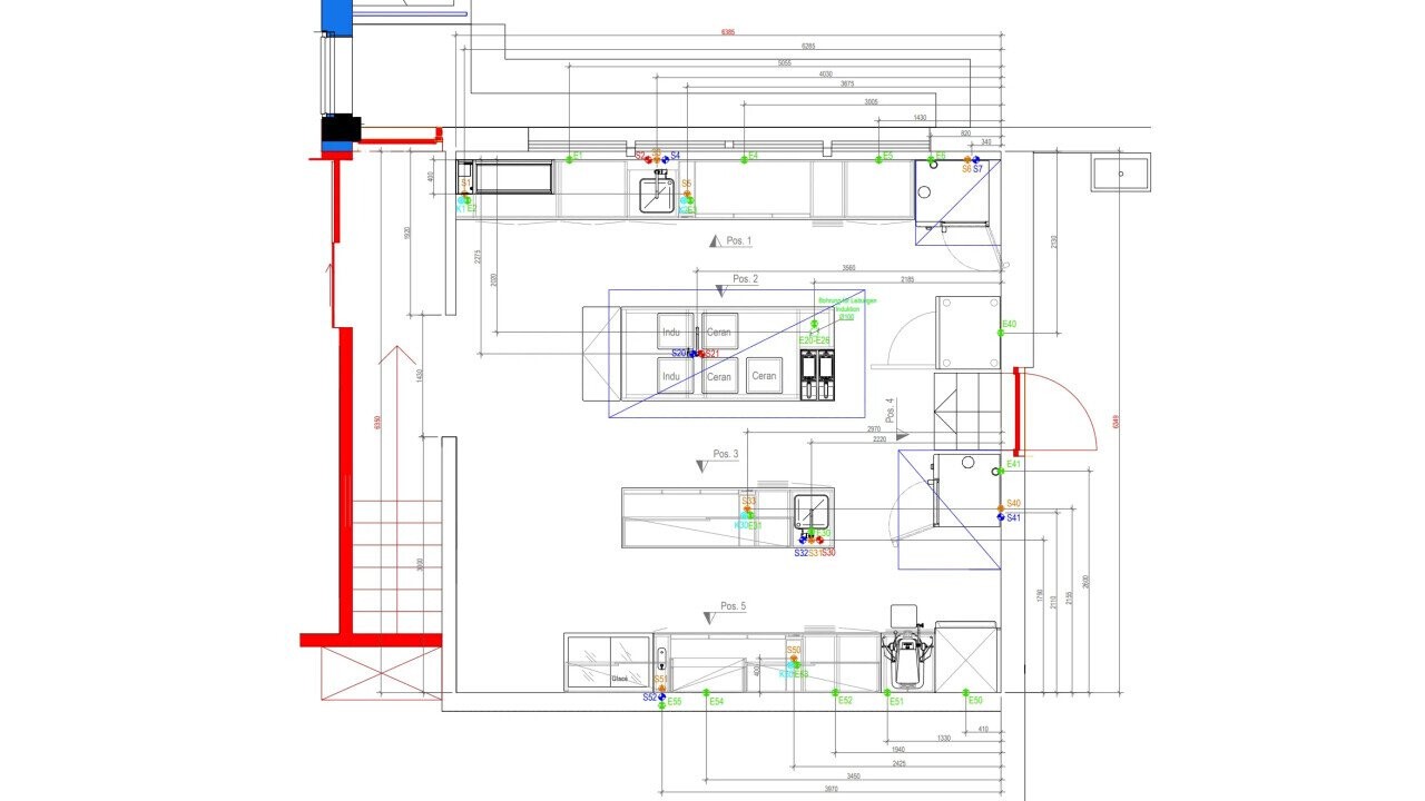 Our project managers / draughtsmen create drawings of your kitchen using the programm CAD
