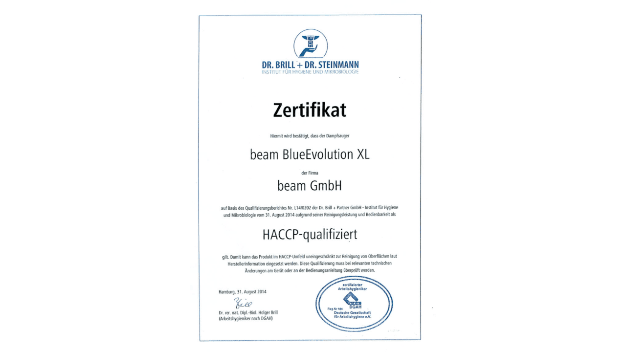 HACCP certificate