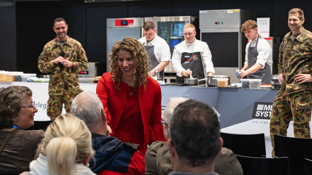 The Swiss Armed Forces Culinary Team in the cooking arean