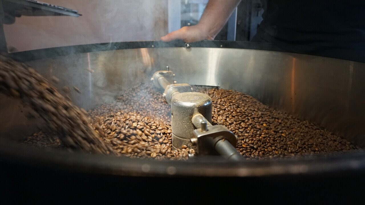 Freshly roasted organic coffee