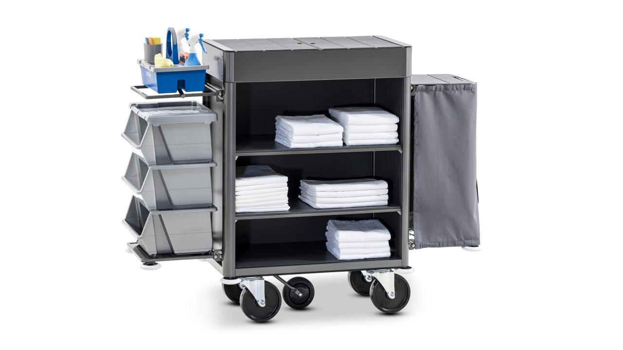 Mundus housekeeping trolley, available in 4 sizes and customizable to suit your needs