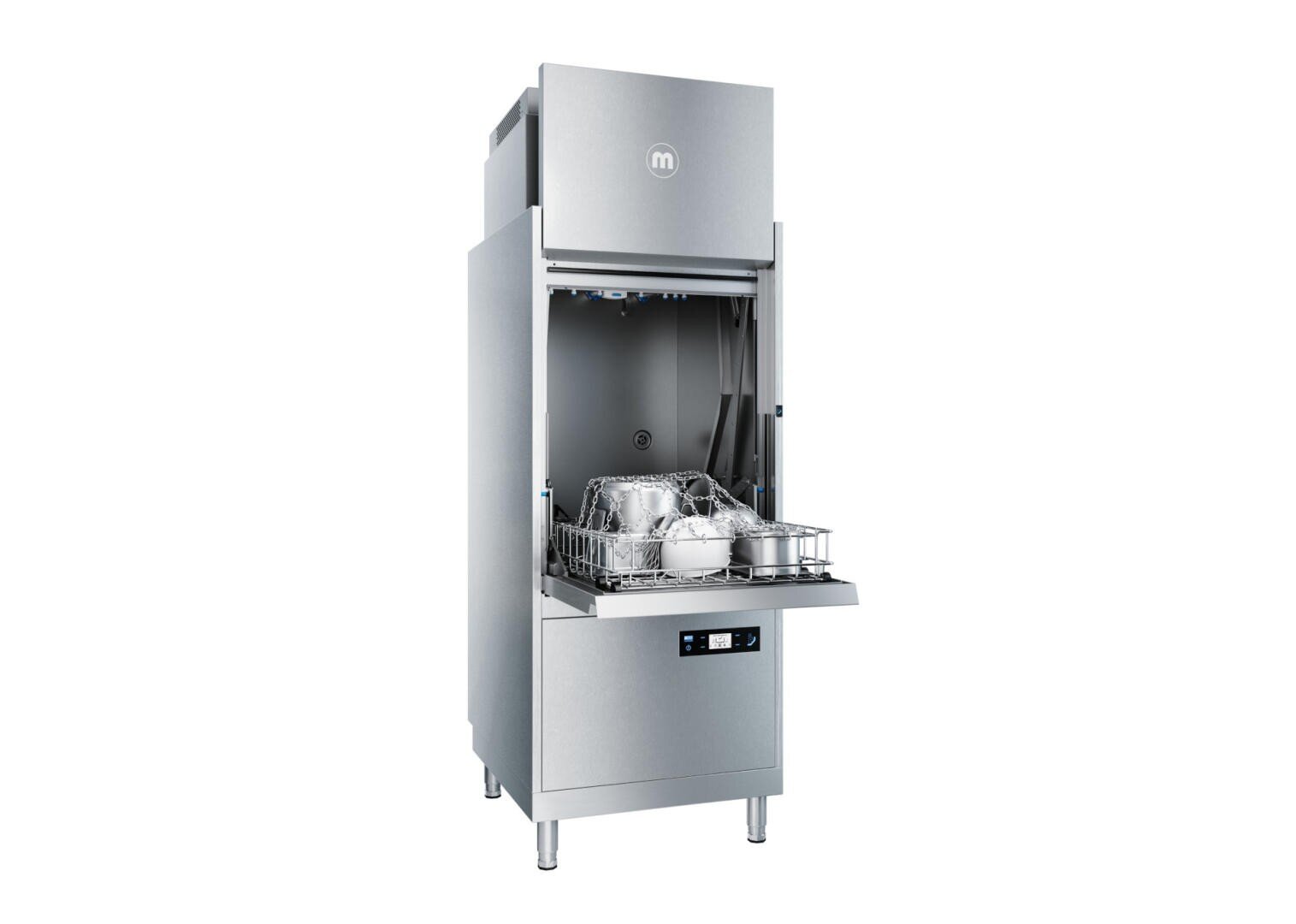 Le lave-batterie ustensiles M-iClean PF-S se distingue avant tout par sa petite taille et son faible encombrement de seulement 1 m².